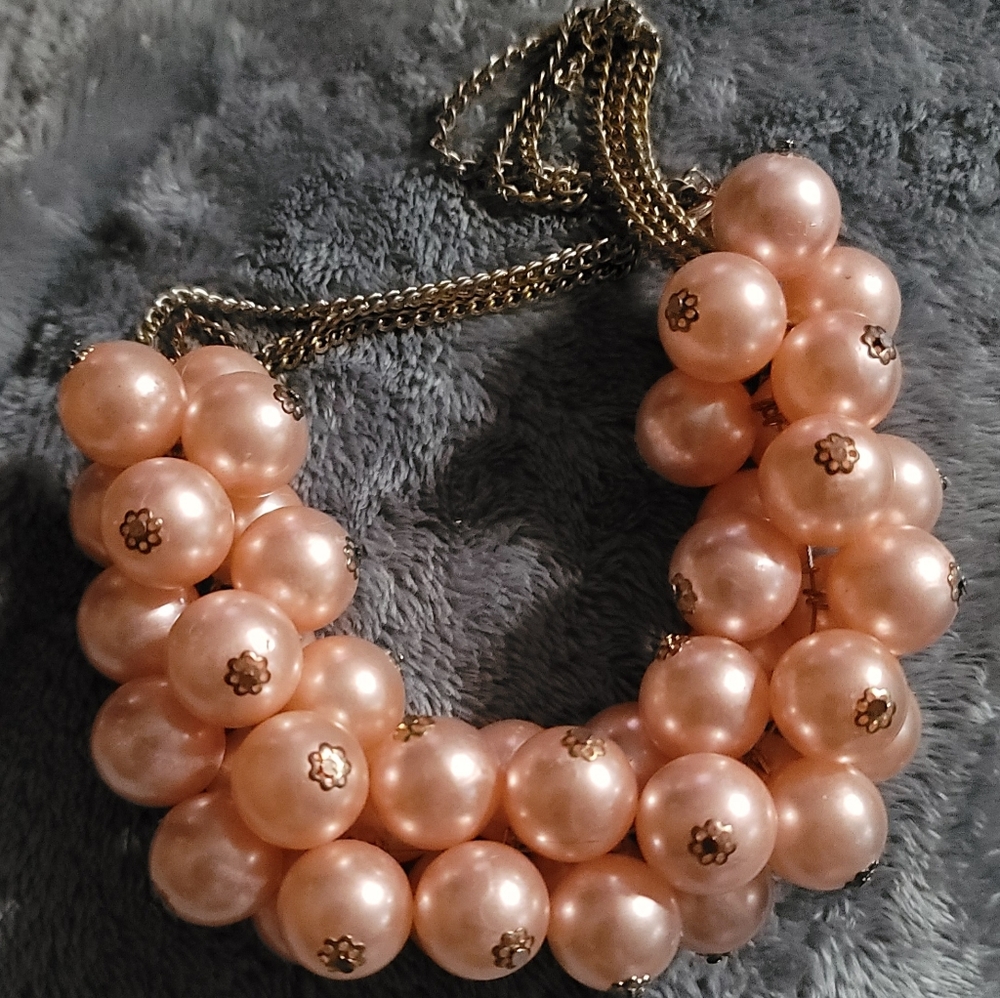 Simulated Pearl Collar Necklace